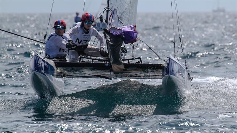 Erica Dawson and Micah Wilkinson (NZL) - Nacra 17 - Tokyo2020 - Day 8- August 1, - Enoshima, Japan. - photo © Richard Gladwell / Sail-World.com / nz