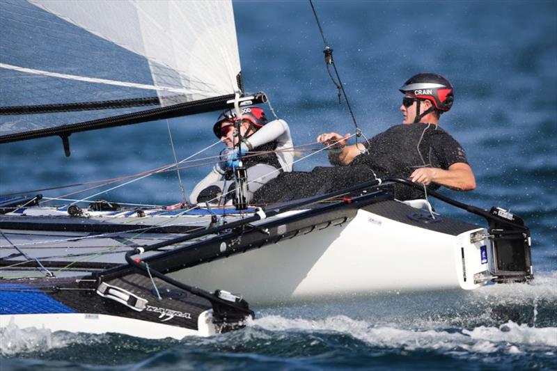 2021 Nacra 17, 49erFX and 49er World Championships in Mussanah - Day 1 photo copyright Sailing Energy / Oman Sail taken at Oman Sail and featuring the Nacra 17 class