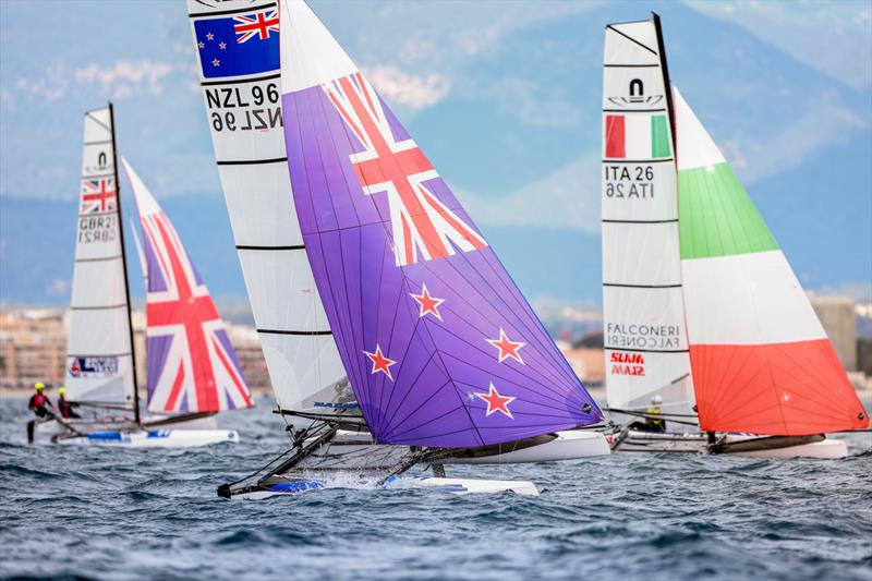 Micah Wilkinson and Erica Dawson - Nacra 17  (NZL ) - Trofeo Princesa Sofia - Mallorca - April 2022 - photo © Sailing Energy