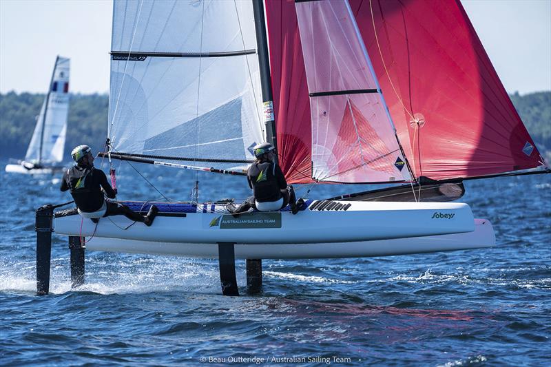 Jason Waterhouse & Lisa Darmanin (Nacra 17) competing at 49er, 49erFX & Nacra 17 World Championships in Hubbards, NS, Canada - photo © Beau Outteridge