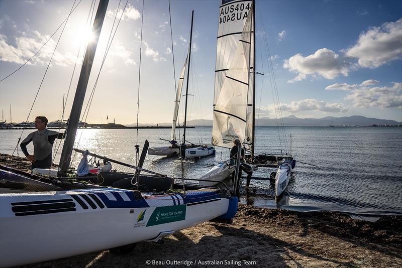 Nacra 17s launching - Trofeo Princesa Sofia Regatta photo copyright Beau Outteridge taken at Real Club Náutico de Palma and featuring the Nacra 17 class