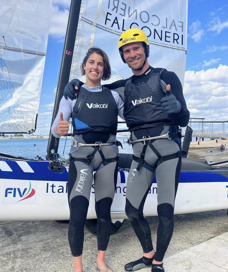 Current top Italian Nacra 17 Team who came 2nd in the Palma World Cup event last week- Vittorio Bissaro and Maëlle Frascari are part of the Vaikobi International Sailing Team - photo © Vaikobi