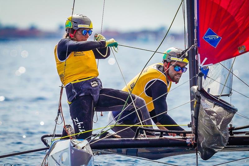 Jason Waterhouse and Lisa Darmanin finished eighth in the Nacra 17 - 2023 Hyeres Regatta - photo © Sailing Energy