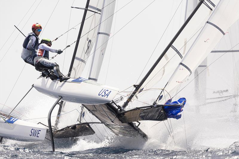 Paris 2024 Olympic Test Event Day 3 photo copyright World Sailing taken at  and featuring the Nacra 17 class