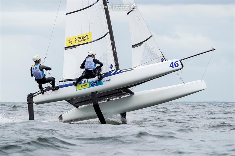 2023 Allianz Sailing World Championships Day 3 photo copyright Sailing Energy / World Sailing taken at  and featuring the Nacra 17 class