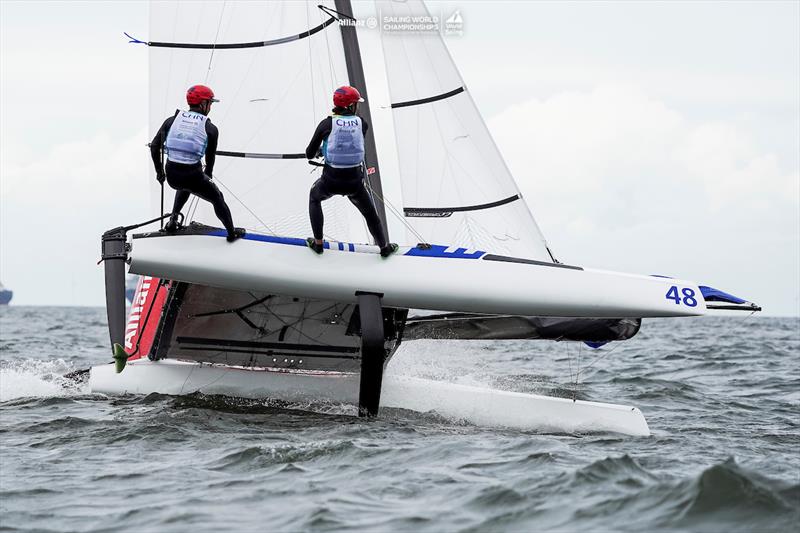 2023 Allianz Sailing World Championships Day 3 photo copyright Sailing Energy / World Sailing taken at  and featuring the Nacra 17 class