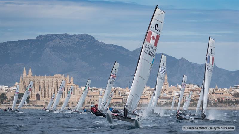 Nikola Girke in action in the Nacra 17 class photo copyright Laurens Morel - www.saltycolours.com taken at Royal Vancouver Yacht Club and featuring the Nacra 17 class