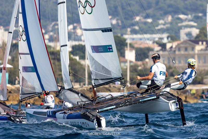 FIN - Nacra 17 - Paris 2024 Olympic Sailing Competition photo copyright Robert Deaves taken at  and featuring the Nacra 17 class