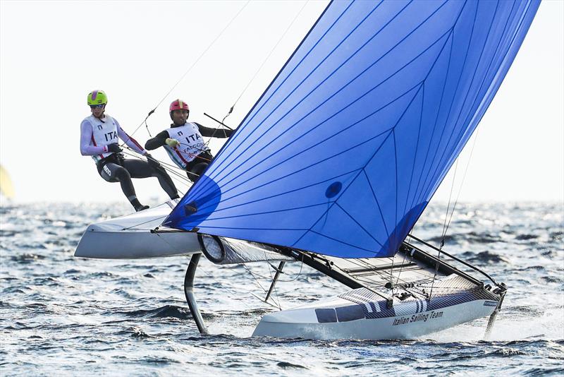 Federico Figlia Di Granara and Caterina Sedmak (ITA) - 2025 49er, Fx, Nacra 17 Worlds, Cagliari - 09 October, 2025 - photo © Sailing Energy