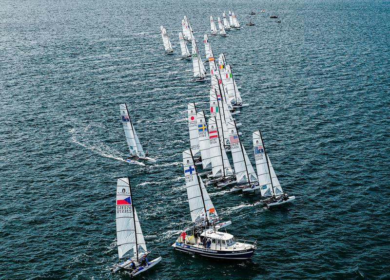 2026 49er, 49erFX & Nacra 17 Worlds at Quiberon Day 4 photo copyright Sailing Energy taken at Institut National du Nautisme and featuring the Nacra 17 class