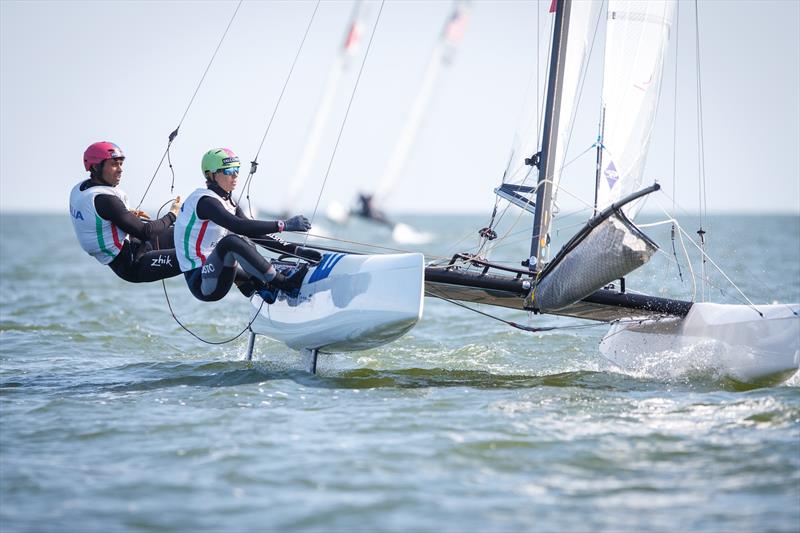 49er, 49er Fx and Nacra 17 Junior World Championships day 5 photo copyright Klaas Wiersma taken at Royal Yacht Club Hollandia and featuring the Nacra 17 class