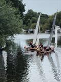 Synchronised tacking on the River Ouse: Vince and Dan Phillips just ahead of Philip David and Oliver Hawthorne during the National 12 'Naburn Paddle' at Yorkshire Ouse © Fiona Phillips