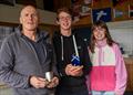 intage winners, Richard Colbeck and Matthew Wherry presented with their prizes by PRO Sally Mackay in the Scottish National 12 Championship at Solway Yacht Club &copy; Margaret Purkis