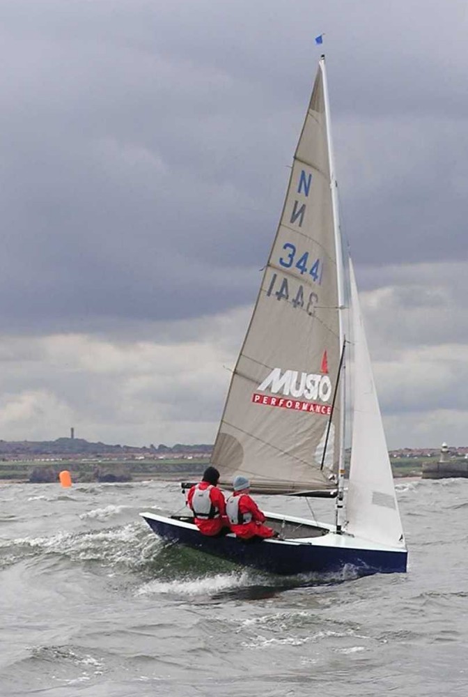 Ian & Alex Gore win the Gill National 12 event at Tynemouth photo copyright Yvonne McInnes taken at Tynemouth Sailing Club and featuring the National 12 class