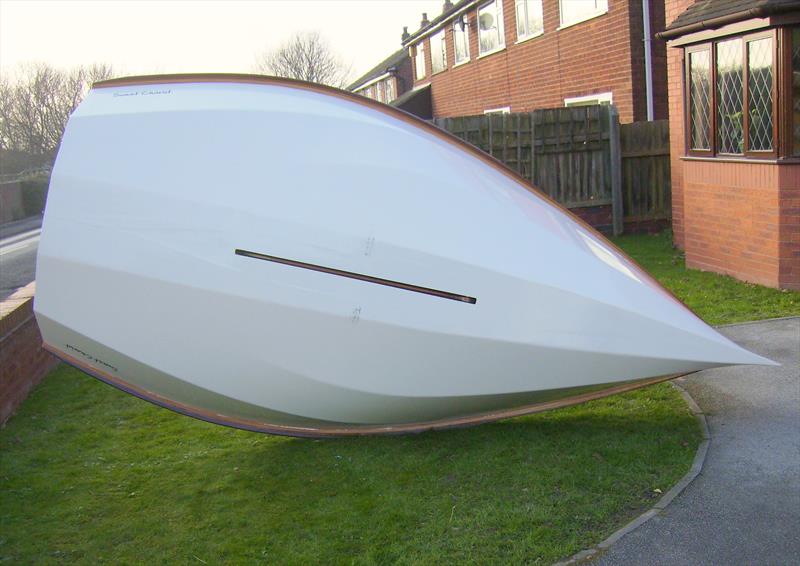 Sweet Chariot underside view of hull shape - photo © Colin Cumming