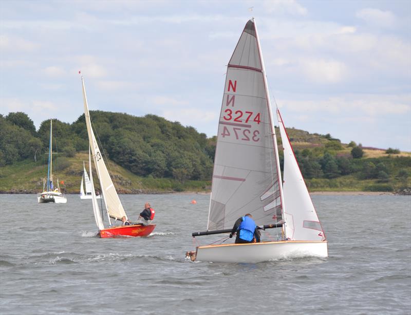 Windward mark action during the Cramond Boat Club National 12 Open photo copyright Alvin Barber taken at Cramond Boat Club and featuring the National 12 class