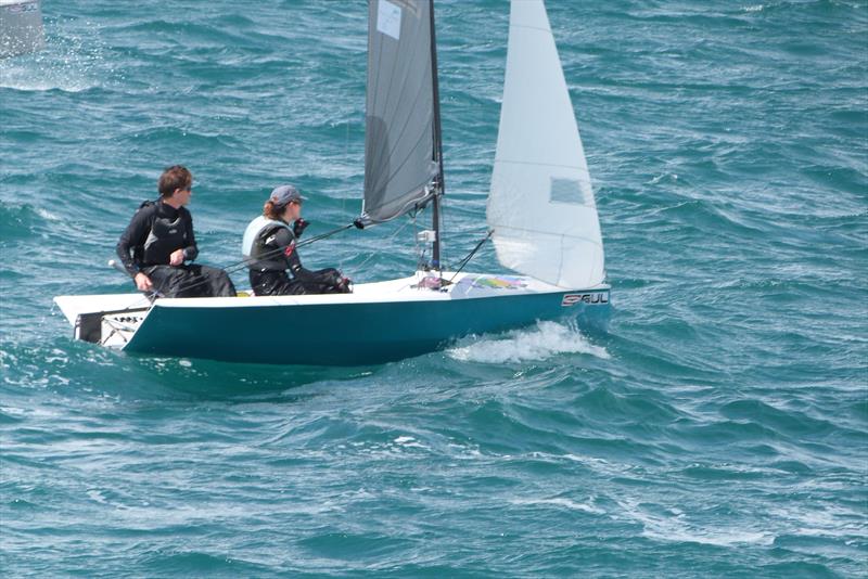 Graham and Zoe during the Gul National 12 Championship at Weymouth photo copyright Frances Copsey taken at Weymouth Sailing Club and featuring the National 12 class