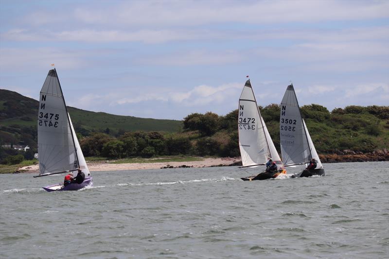 Tim and Christopher Hampshire, just ahead of eventual winners, Mark and Emma Simpson, Patrick Hamilton and Gayle Kaye close behind during the Solway Yacht Club June Open - photo © Nicola McColm