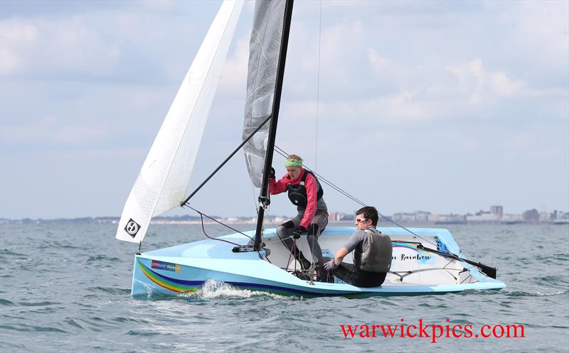 Race 5 in the National 12 Championship at Shoreham photo copyright Warwick Baker / www.warwickpics.com taken at Shoreham Sailing Club and featuring the National 12 class