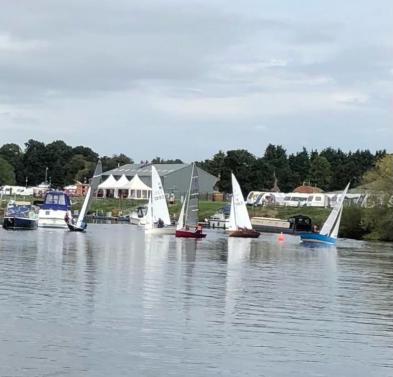 Tim and Christopher Hampshire already ahead (far left) during the National 12 'Naburn Paddle' at Yorkshire Ouse photo copyright Fran Hyett taken at Yorkshire Ouse Sailing Club and featuring the National 12 class