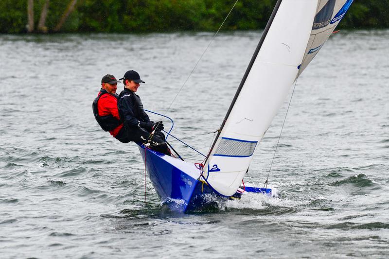 Steve and Ethan trying to keep it upright during the National 12 Dinghy Shack Open at Ripon photo copyright Tony Dallimore taken at Ripon Sailing Club and featuring the National 12 class