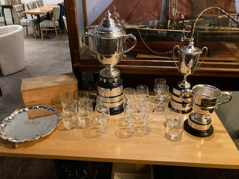 Allen N12 Burton Week 2023 silverware and glasses photo copyright George Finch taken at Brixham Yacht Club and featuring the National 12 class