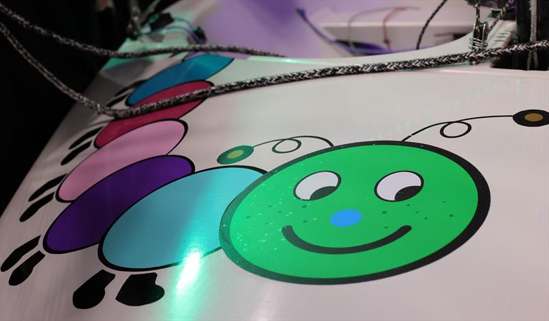 The 'Very Hungry Caterpillar' National 12 at the RYA Dinghy & Watersports Show photo copyright Mark Jardine taken at RYA Dinghy Show and featuring the National 12 class