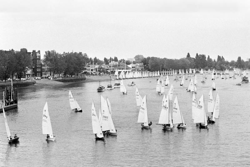 1977 Silver Jubilee Tideway Race with over 300 entrants photo copyright Alamy / RSC taken at Ranelagh Sailing Club and featuring the National 12 class