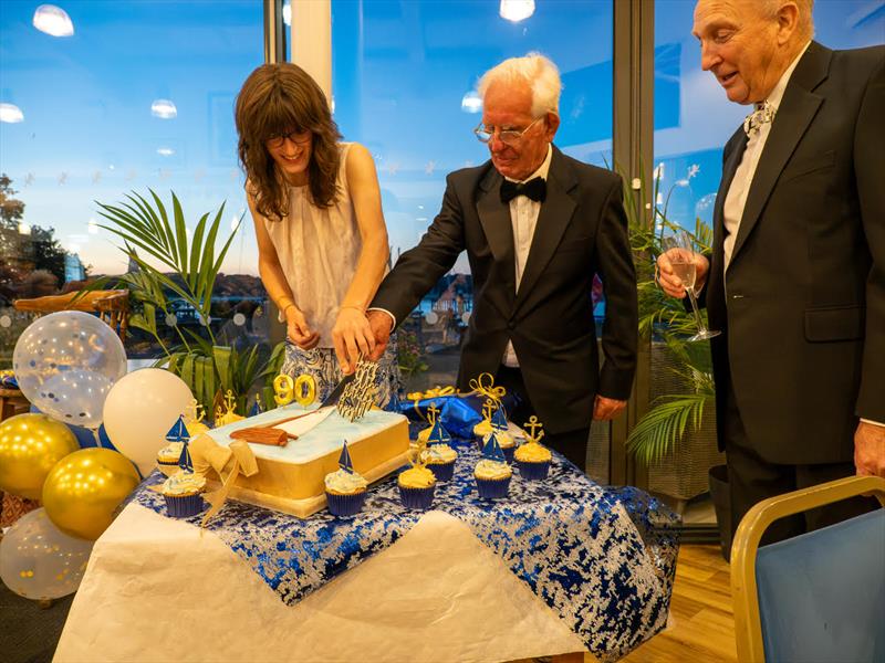 Cutting the cake, Father of the Class Brian Herring and Zoe Meadowcroft - N12 90th Anniversary at Royal Harwich YC - photo © Margaret Purkis