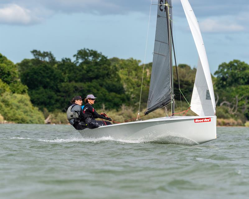 All Zoe crew: U21 winner, Zoe Meadowcroft on the helm with crew Zoe Ballantyne - N12 90th Anniversary at Royal Harwich YC photo copyright Pavel Kricka taken at Royal Harwich Yacht Club and featuring the National 12 class
