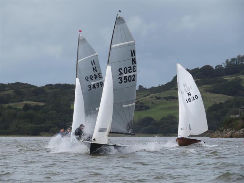 Overall winners Tim and Chris Hampshire with second place Philip and Trudie Mitchell close behind with vintage winner Richard Colbeck and Matthew Wherry close behind during the Scottish National 12 Championship at Solway Yacht Club photo copyright John Sproat taken at Solway Yacht Club and featuring the National 12 class