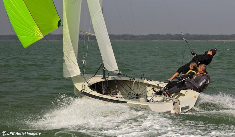 The new Phil Morrison designed National 18 will be launched to the public at the 2015 RYA Suzuki Dinghy Show photo copyright LPB Aerial Imagery taken at RYA Dinghy Show and featuring the National 18 class