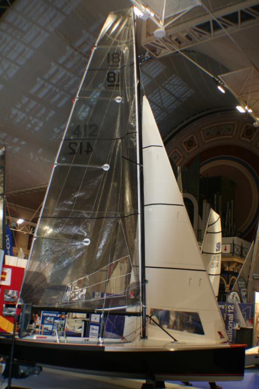 The new Morrison-designed National 18 with the 'new rule' square top laminate mainsail photo copyright N18 Class taken at RYA Dinghy Show and featuring the National 18 class