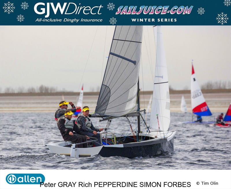Peter Gray's National 18 wins the GJW Direct Sailjuice Winter Series Datchet Flyer photo copyright Tim Olin / www.olinphoto.co.uk taken at Datchet Water Sailing Club and featuring the National 18 class
