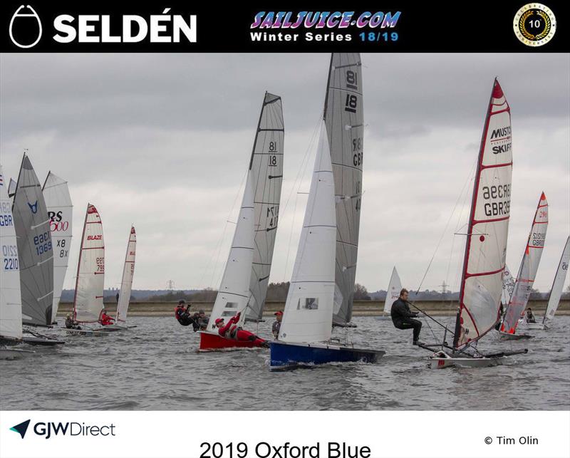 Oxford Blue winners photo copyright Tim Olin / www.olinphoto.co.uk taken at Oxford Sailing Club and featuring the National 18 class