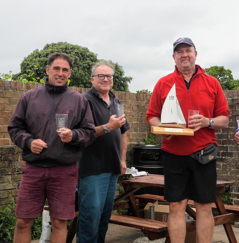 Tom Reid, Nick Philips & Will Reid win the National 18 English Championships at Bosham photo copyright Greg Grant taken at Bosham Sailing Club and featuring the National 18 class