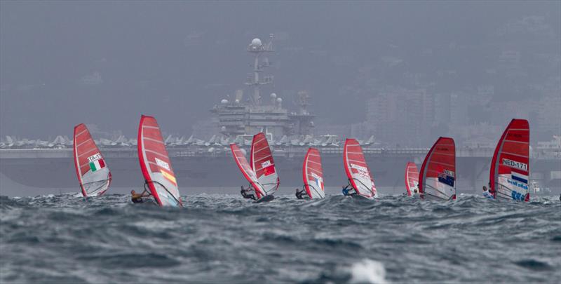 The Aircraft Carrier 'Harry S. Truman' visits on day 4 of ISAF Sailing World Cup Mallorca - photo © Jesus Renedo / Sofia