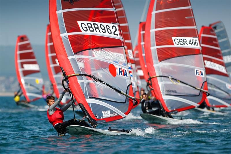 Dan Wilson on day 4 of the RYA Youth National Championships photo copyright Paul Wyeth / RYA taken at Weymouth & Portland Sailing Academy and featuring the RS:X class