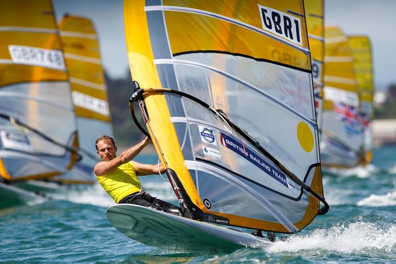 Nick Dempsey on day 2 of the Sail for Gold Regatta photo copyright Paul Wyeth / RYA taken at Weymouth & Portland Sailing Academy and featuring the RS:X class