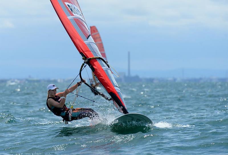 17-year-old Stefania Elfutina (RUS) on day1 of the ISAF Sailing World Cup Melbourne photo copyright Jeff Crow / Sport the Library taken at Sandringham Yacht Club and featuring the RS:X class