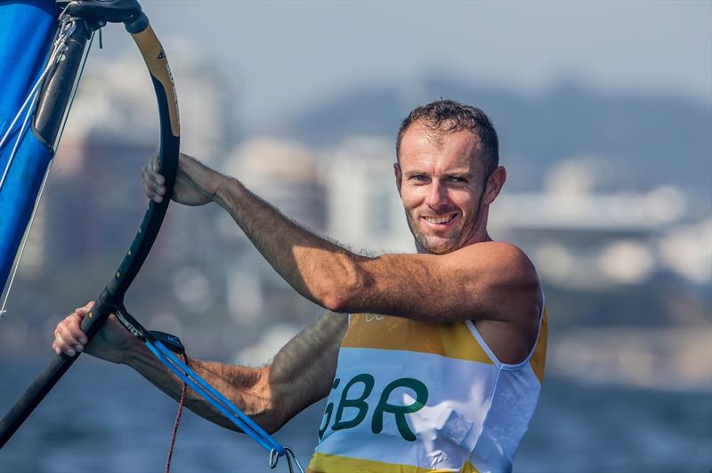 Nick Dempsey on day 2 of the Rio 2016 Olympic Sailing Competition photo copyright Sailing Energy / World Sailing taken at  and featuring the RS:X class