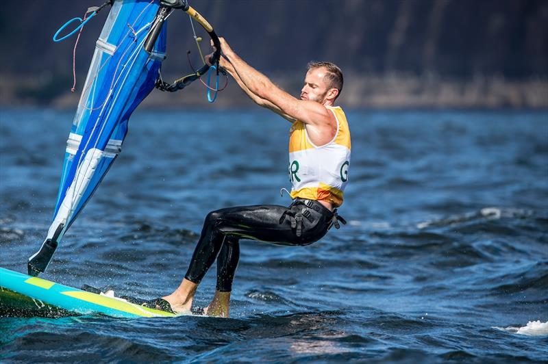 Nick Dempsey on day 4 of the Rio 2016 Olympic Sailing Competition photo copyright Sailing Energy / World Sailing taken at  and featuring the RS:X class