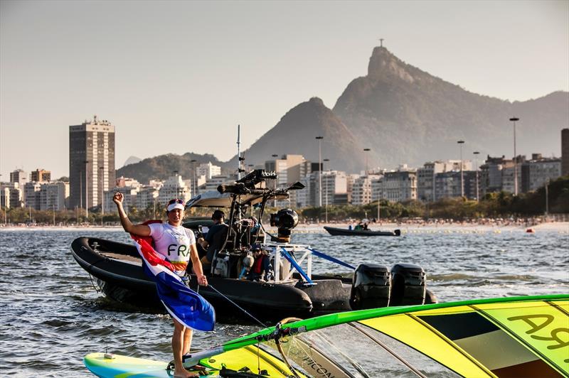 France's Charline Picon wins gold in the Women's RS:X class at the Rio 2016 Olympic Sailing Competition - photo © Sailing Energy / World Sailing