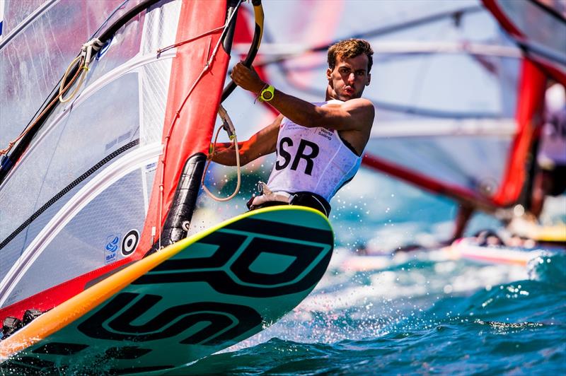 Yoav Omer (ISR) on day 2 of the Aon Youth Worlds in Auckland photo copyright Pedro Martinez / Sailing Energy / World Sailing taken at Torbay Sailing Club and featuring the RS:X class