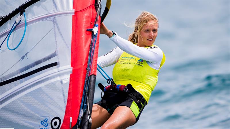 Gold for Great Britain's Emma Wilson on day 4 of the Aon Youth Worlds in Auckland photo copyright Pedro Martinez / Sailing Energy / World Sailing taken at Torbay Sailing Club and featuring the RS:X class