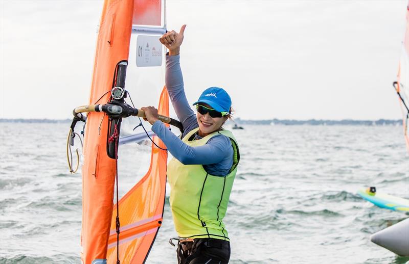Yunxiu Lu (CHN) win the Women's RS:X class at World Cup Series Miami photo copyright Pedro Martinez / Sailing Energy / World Sailing taken at Coconut Grove Sailing Club and featuring the RS:X class