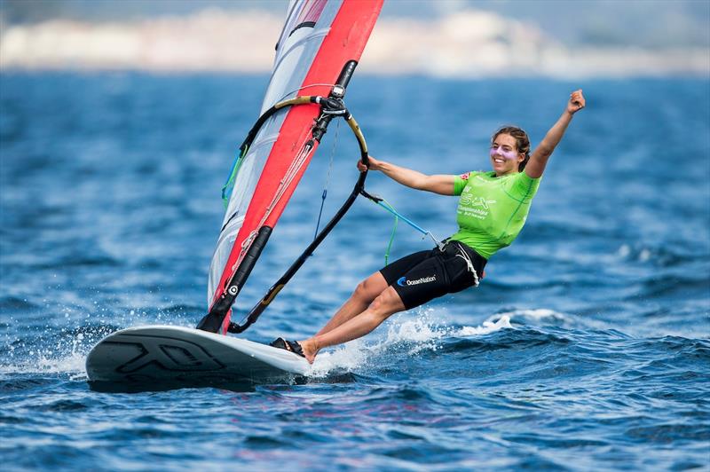 Noga Geller of Israel in the RS:X Women on day 1 at World Cup Hyères - photo © Pedro Martinez / Sailing Energy / World Sailing