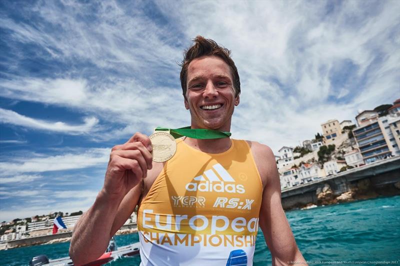 Men's Gold for Louis Giard in the RS:X European & Youth Europeans at Marseille photo copyright Robert Hajduk / www.shuttersail.com taken at  and featuring the RS:X class