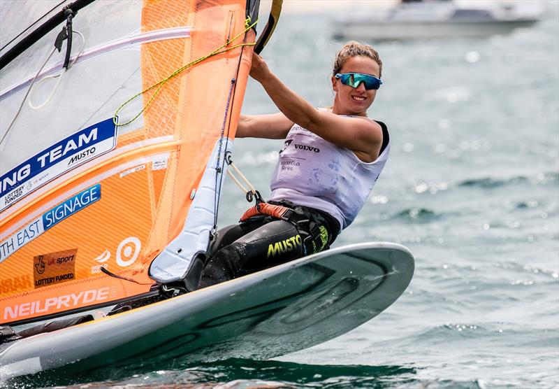 Izzy Hamilton on day 3 of the World Cup Series Final in Santander photo copyright Jesus Renedo / Sailing Energy / World Sailing taken at  and featuring the RS:X class