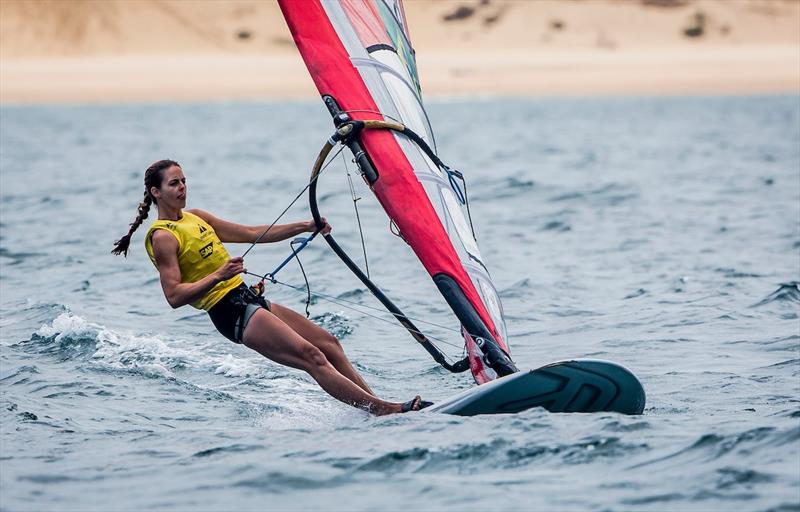 Patricia Freitas of Brazil windsurfing on day 4 of the World Cup Series Final in Santander photo copyright Jesus Renedo / Sailing Energy / World Sailing taken at  and featuring the RS:X class